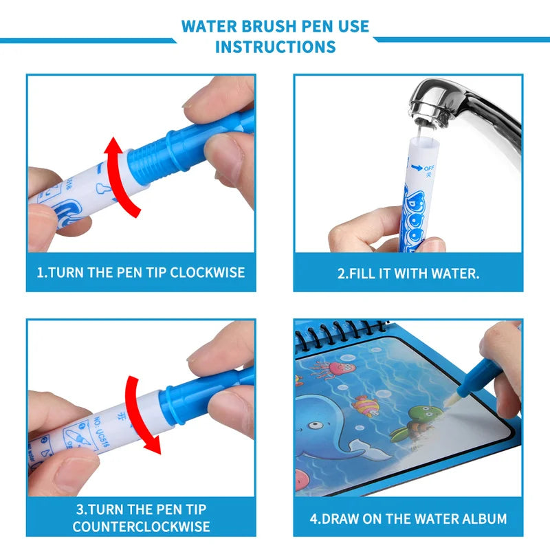 Magic Water Painting Book - Educational Toys For Baby 1 2 3 Years