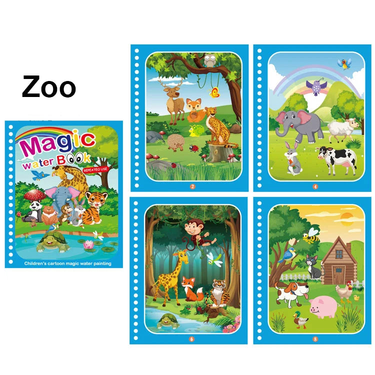 Magic Water Painting Book - Educational Toys For Baby 1 2 3 Years