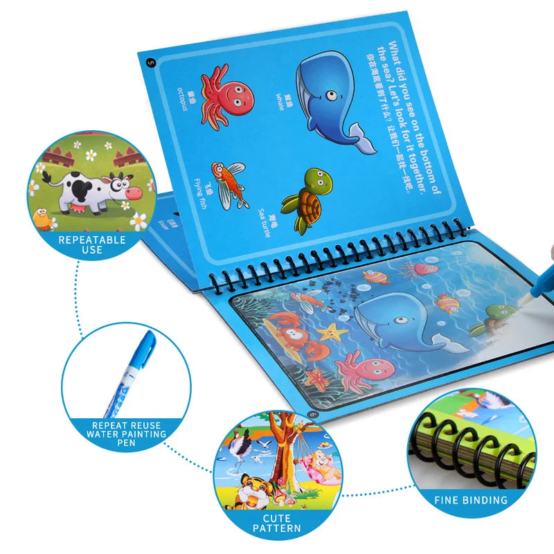 Magic Water Painting Book - Educational Toys For Baby 1 2 3 Years