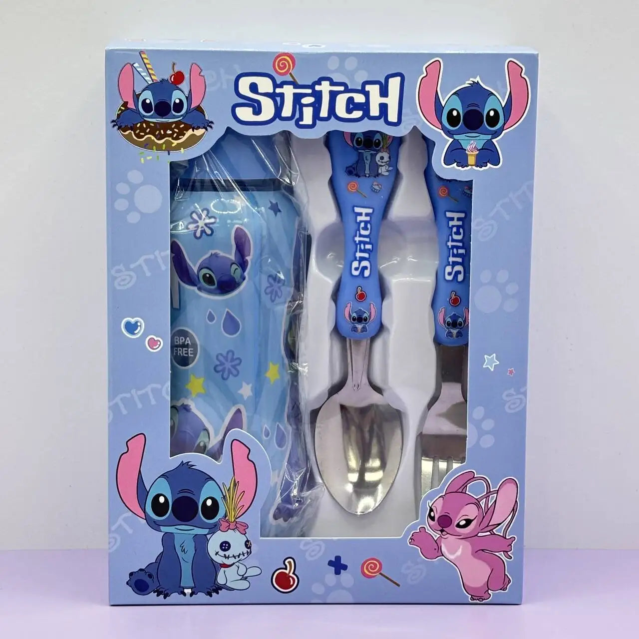 Anime Stitch Water Bottle Set for Kids