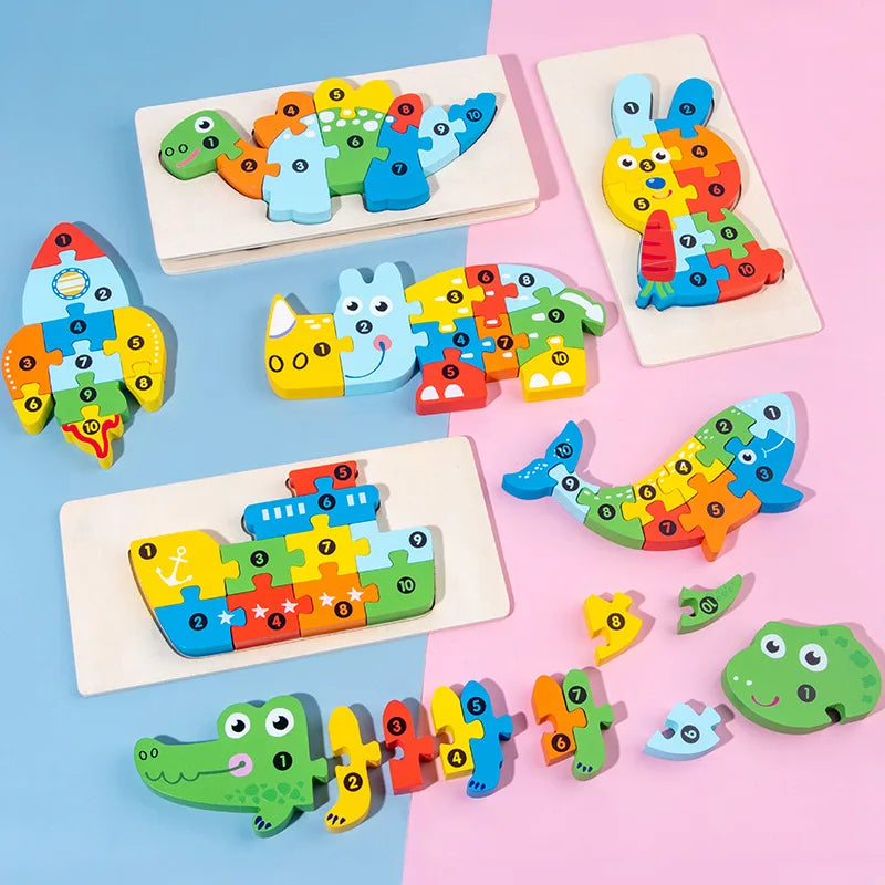 3D Stereoscopic Montessori Wooden Puzzle