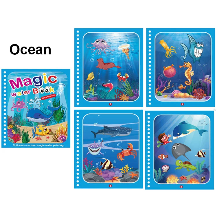 Magic Water Painting Book - Educational Toys For Baby 1 2 3 Years