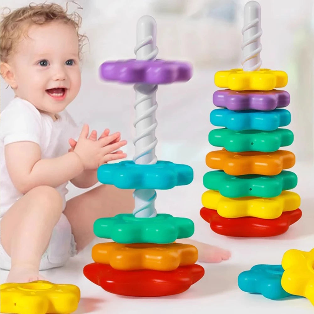 Baby Rotating Rainbow Tower  Puzzle
